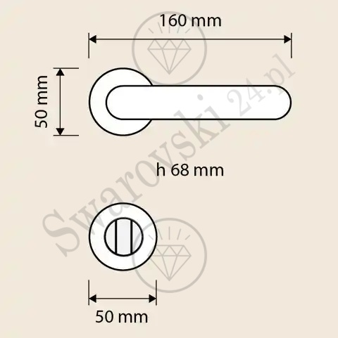 Klamka Havana Mesh 102 z szyldem WC CR - chromowana