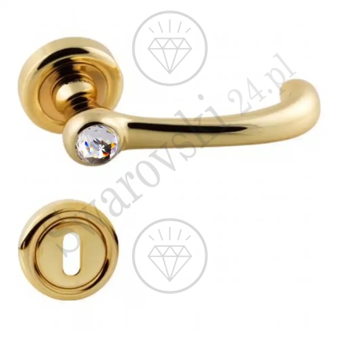 Klamka Idea Crystal 103 z szyldem na klucz OZ - pozłacana