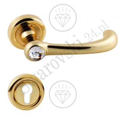 Klamka Idea Crystal 103 z szyldem na wkładkę OZ - pozłacana