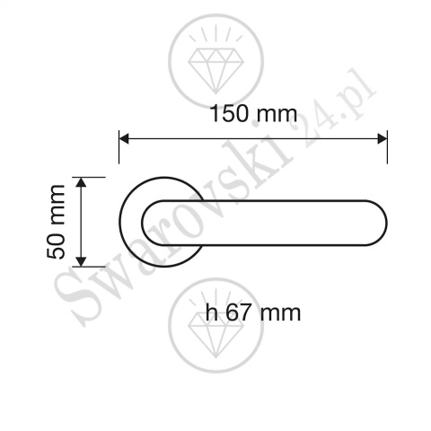 Klamka Crystal 103 OZ - pozłacana