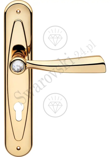 Klamka Elika Crystal 991PL z otworem na wkładkę OZ - pozłacana