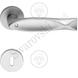 Klamka Fish Crystal 023 z szyldem na klucz CS - chromowana matowa