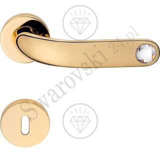 Klamka Point Crystal 023 z szyldem na klucz OZ - pozłacana
