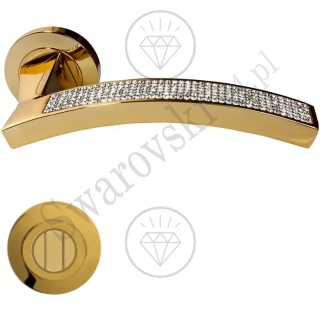 Klamka Profilo Mesh 102 z szyldem WC OZ - pozłacana